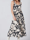 JULIE BLOOMING NIGHT TIE SHOULDER MAXI DRESS