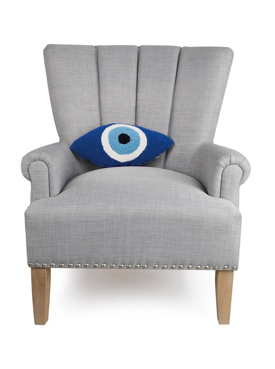 EVIL EYE SHAPED HOOK ACCENT PILLOW