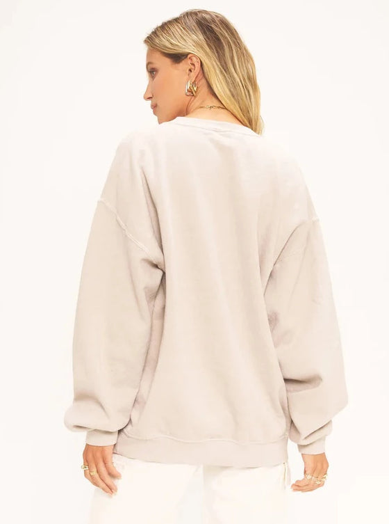 Dalle Rib Funnel Neck Oversized Sweater Dress - Raw Linen M by Project Social T
