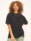 DOMENIQUE RUCHED TIE TEXTURED TEE